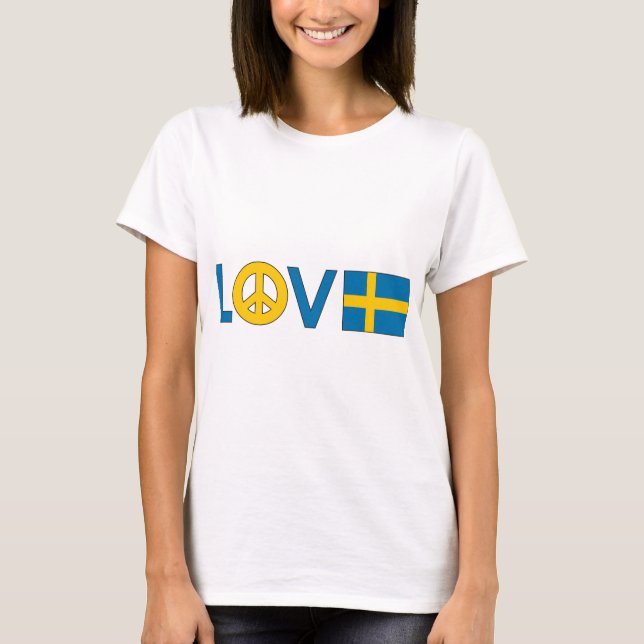 T-shirts Suecia da paz do amor (Frente)