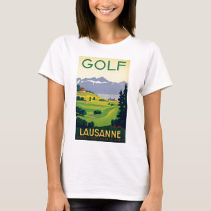 T-shirts Suiça Vintage Golf Lausanne City Lake