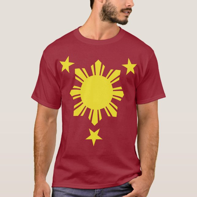 T-shirts Sun básico filipino e estrelas - amarelo (Frente)