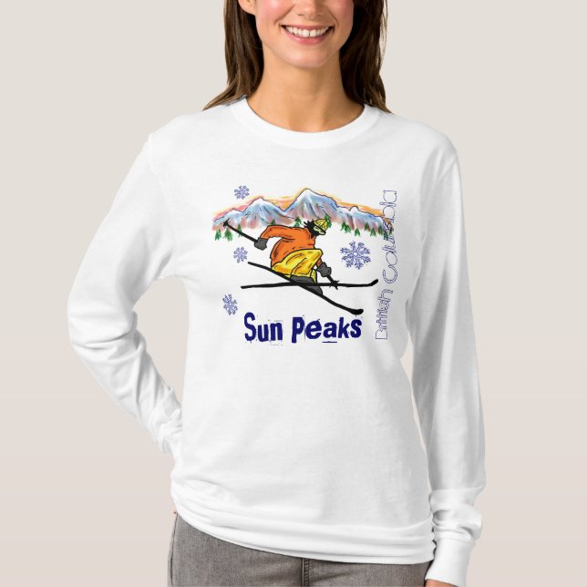 T-shirts Sun Peaks British Columbia, senhoras hoodie (Frente)