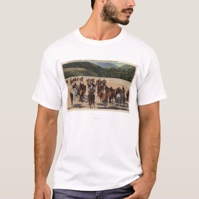 T-shirts Sun Valley, identificação - ajuntamento do cavalo (Frente)