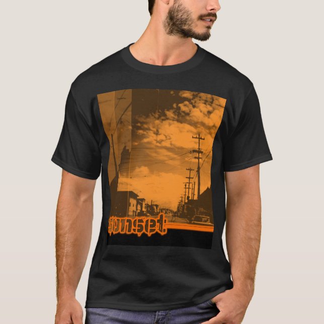 T-shirts sunset7 - no preto (Frente)