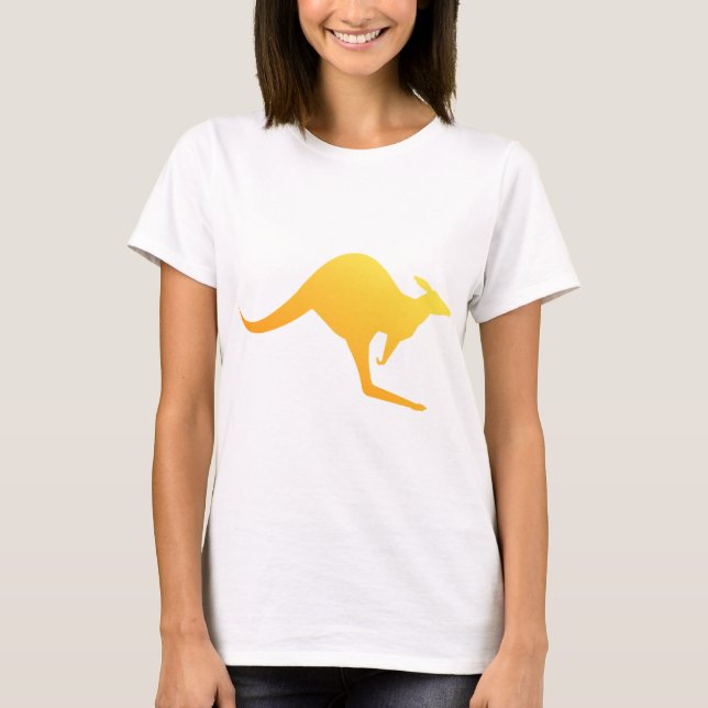 T-shirts Sunset Orange Australian Kangaroo (Frente)