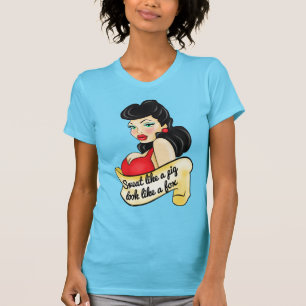 T-shirts Suor como um porco, olhar como um Fox, Pinup