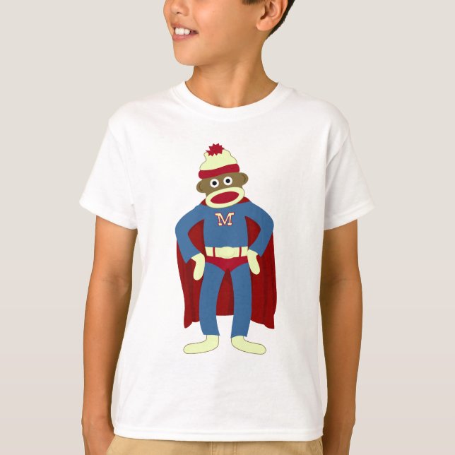 T-shirts Super-herói do macaco da peúga (Frente)