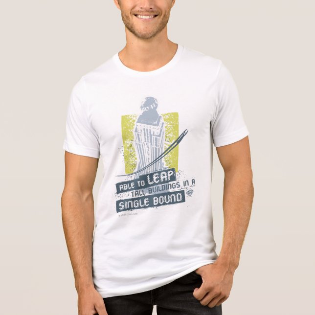 T-shirts Super-Homem Capaz de Saltar Edifícios Altos (Frente)