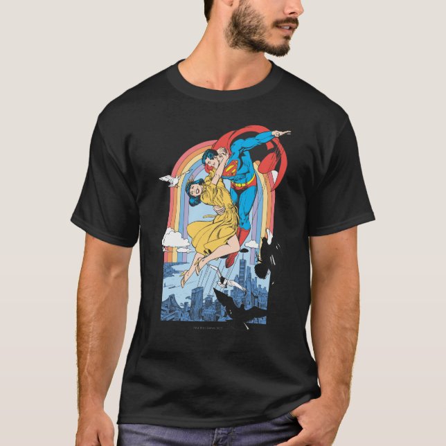T-shirts Super-Homem e Lois em Amarelo (Frente)