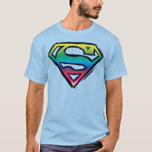 T-shirts Super-Homem Logotipo arco-íris