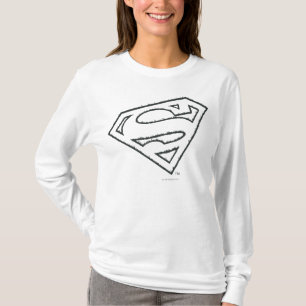 T-shirts Super-Homem Logotipo Grunge Sideways