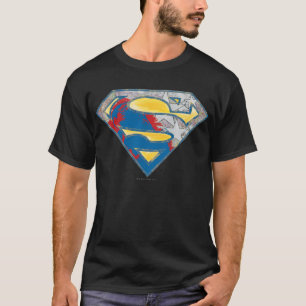 T-shirts Super-Homem  Logotipo preto-e-Cinza