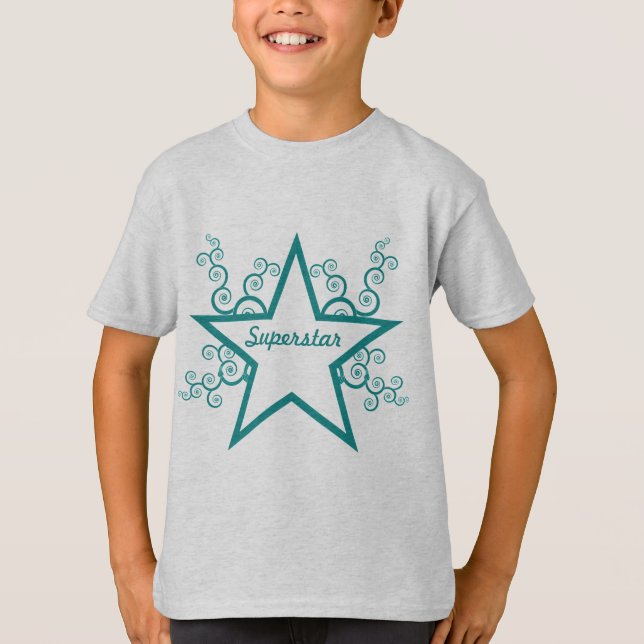 T-shirts Super star Swirls Kids Shirt, Teto (Frente)
