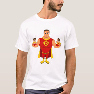 T-shirts Superdad com gêmeos - desenhos animados
