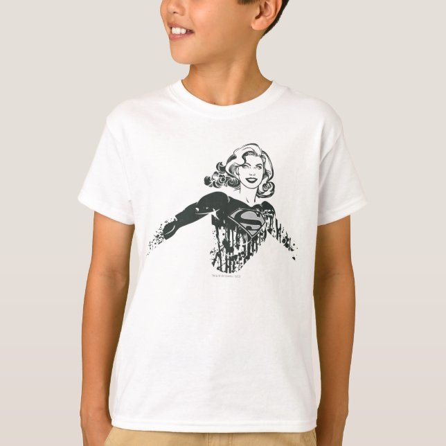 T-shirts Supergirl Black and White Drake 1 (Frente)