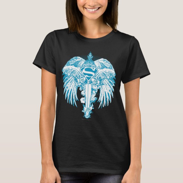 T-shirts Supergirl Blue Wings (Frente)