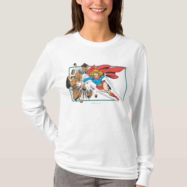 T-shirts Supergirl destrói Boulder (Frente)