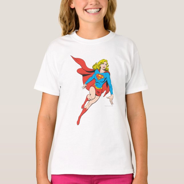 T-shirts Supergirl em Movimento (Frente)