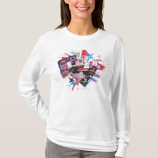 T-shirts Supergirl Grunge Design (Frente)