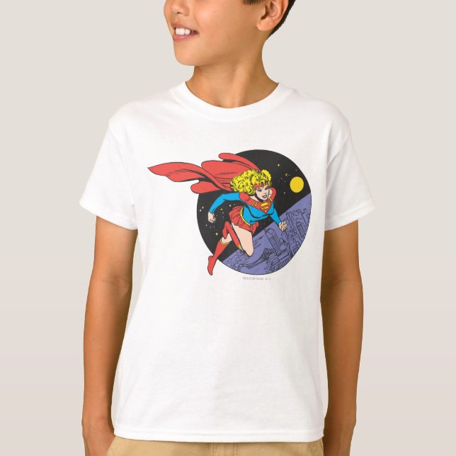 T-shirts Supergirl salta no espaço (Frente)