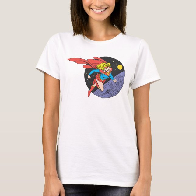 T-shirts Supergirl salta no espaço (Frente)