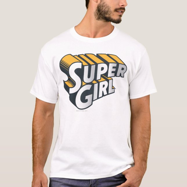 T-shirts Supergirl Silver e Logotipo Laranja (Frente)