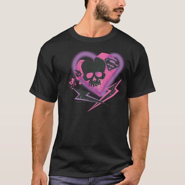 T-shirts Supergirl Skulls and Lightning (Frente)