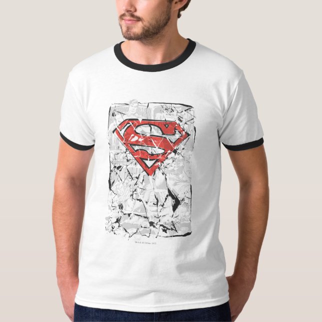 T-shirts Superman Estilizado | Logotipo em quadrinhos amass (Frente)