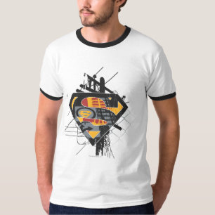 T-shirts Superman Estilizado   Logotipo Powerlines