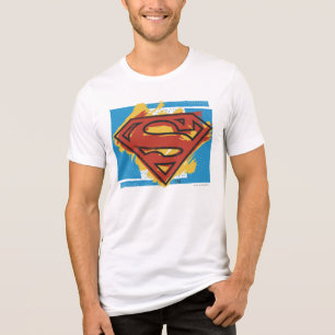 T-shirts Superman S-Shield Logotipo azul pintado