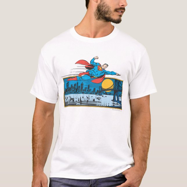 T-shirts Superman Voa Pela Cidade (Frente)