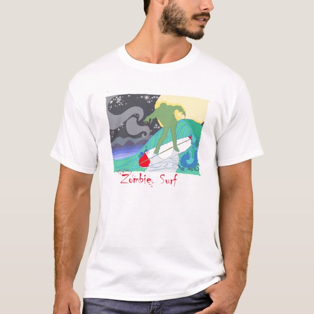 T-shirts surf do zombi (Frente)
