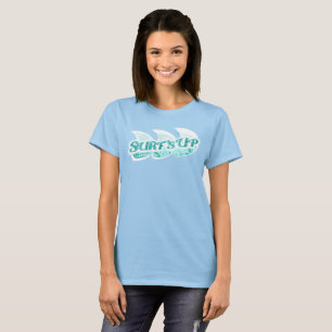 T-shirts Surf, senhoras aqua, no topo