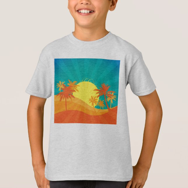 T-shirts Surf tropical de Sunset Beach design (Frente)