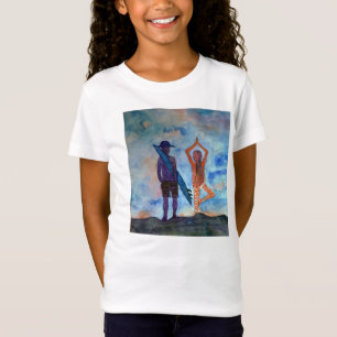 T-shirts Surf Yoga Art Girls' Bella Feed Babydoll T Shirt
