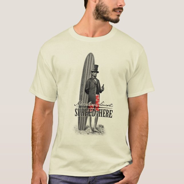 T-shirts Surfista de Abe Lincoln (Frente)