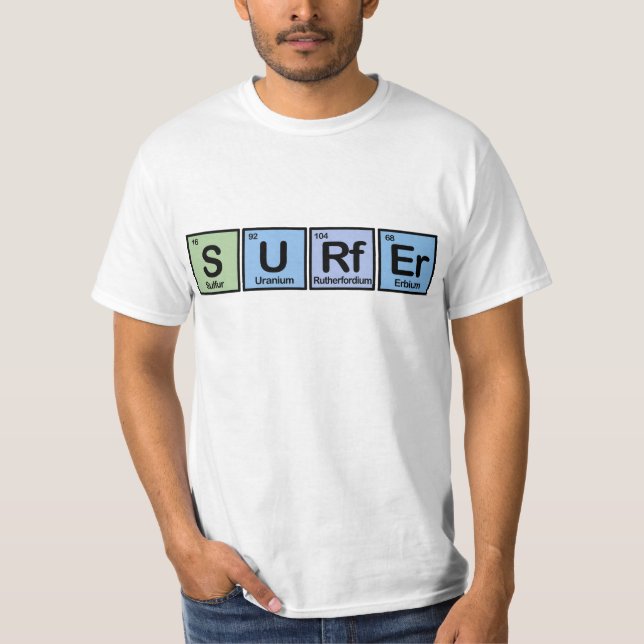 T-shirts Surfista feito dos elementos (Frente)