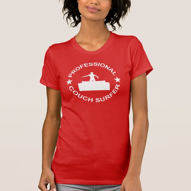 T-shirts Surfista profissional do sofá (Frente)