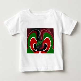 T-shirts Swirling Kenyan Flag: Uma arte moderna do Motif