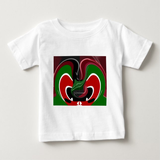 T-shirts Swirling Kenyan Flag: Uma arte moderna do Motif (Frente)