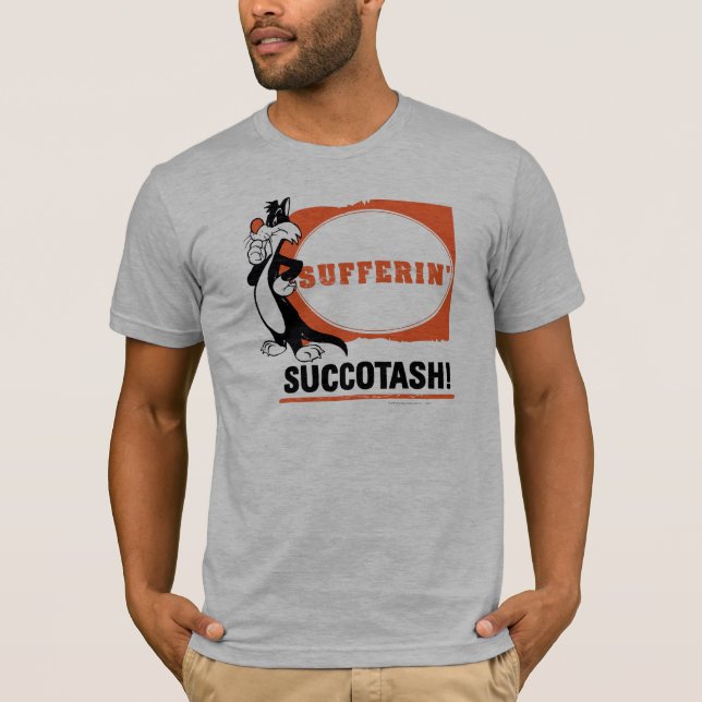 T-shirts SYLVESTER™ Sofrendo com o Succotash! (Frente)