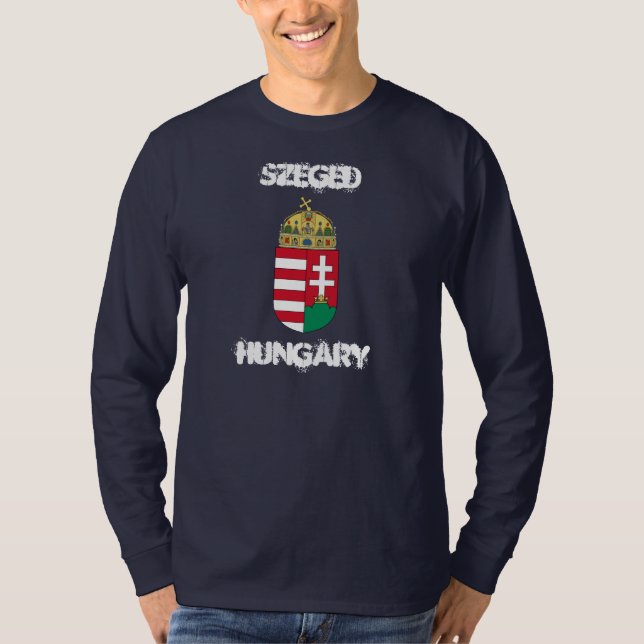 T-shirts Szeged, Hungria com brasão (Frente)