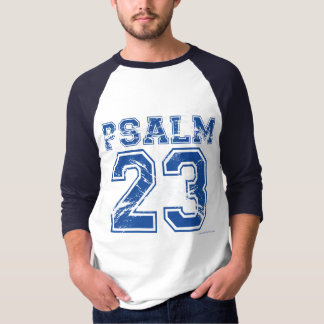 T-shirts T azul dos esportes do salmo 23