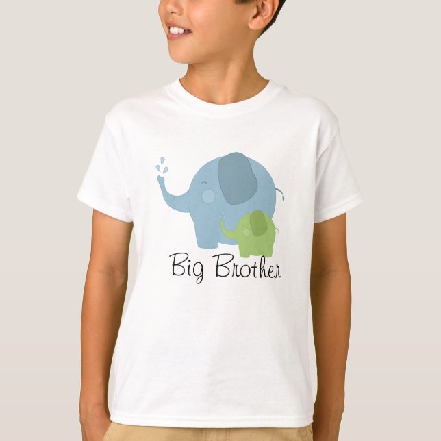 T-shirts T azul e verde do big brother do elefante dos (Frente)