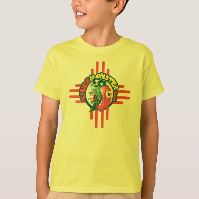 T-shirts T básico do monstro do Chile para miúdos (Frente)