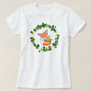 T-shirts T bonito do gráfico do Fox do bebê da mamã do F