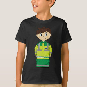 T-shirts T bonito do homem da ambulância