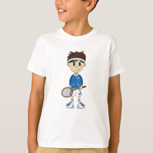 T-shirts T bonito do menino do tênis
