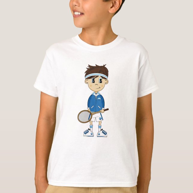 T-shirts T bonito do menino do tênis (Frente)
