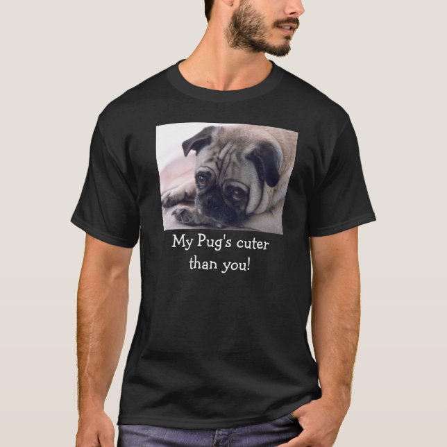T-shirts T bonito do pug (Frente)