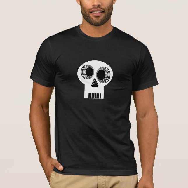 T-shirts T branco Hypnotized do crânio (Frente)