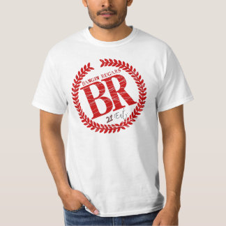 T-shirts T brandnew do logotipo do "BR" (branco/vermelho)